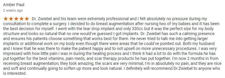 Breast Augmentation Patient Review